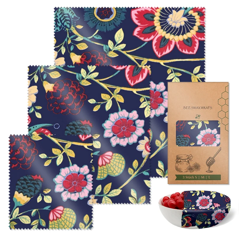 Amazon 2022 NEW Sandwich Lunch Pack Organic Cotton Beeswax Reusable Food Wraps Hot Selling Biodegradable Natural Bee Wax a Grade