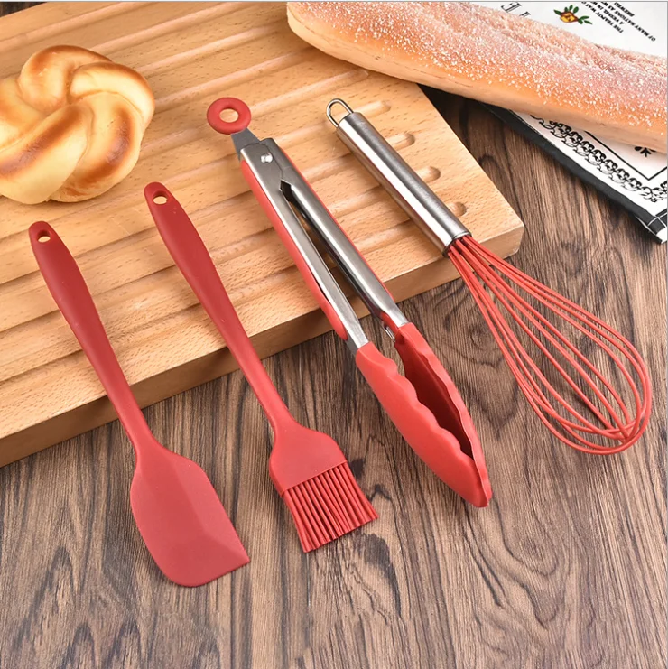 Silica gel kitchenware set environmental protection cooking shovel spoon tool kitchen utensils 10 sets of silica gel kitchenware