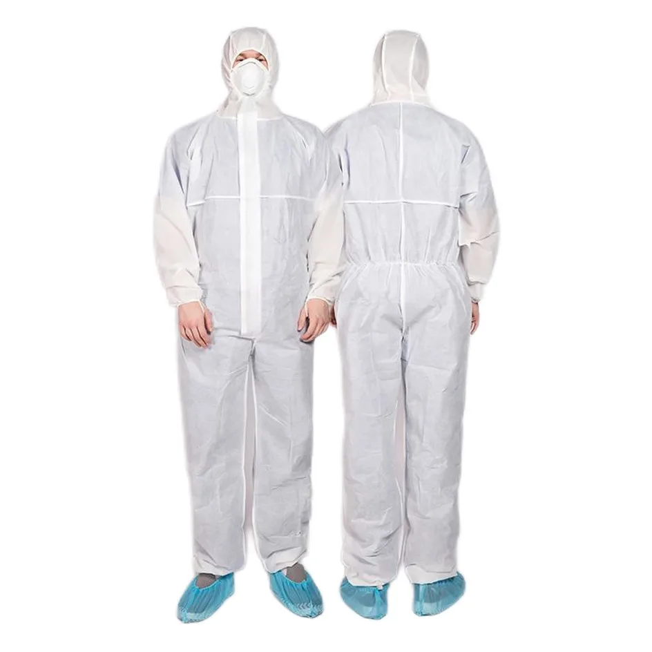 Water Proof Safety work suit protective clothing ppe nonwoven disposable sms coverall with bootcover