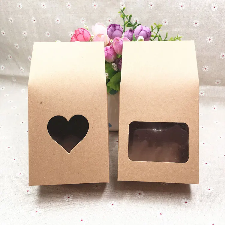 Customised Kraft Paper Carrier Bag With Clear Window