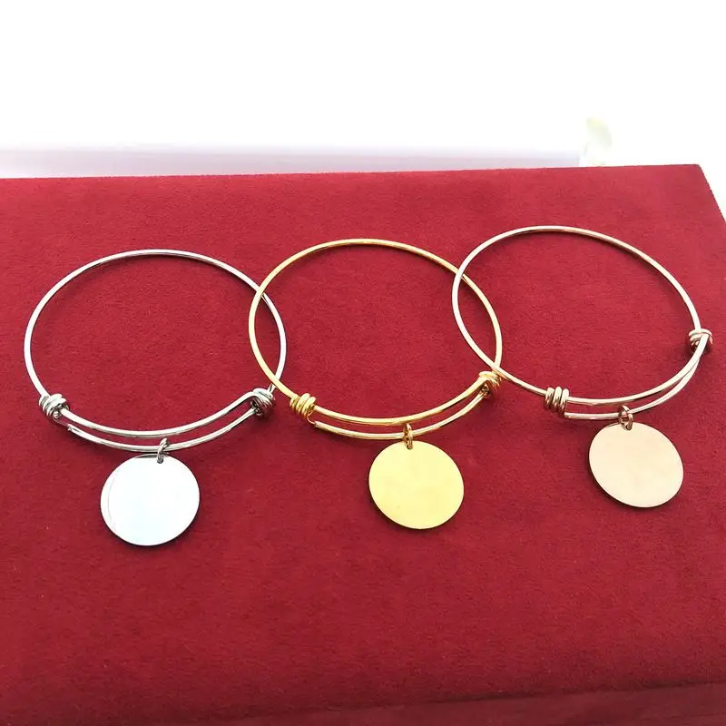 2024 New Adjustable Bracelet Custom Wholesale Women Fashion Jewelry Bracelets Stainless Steel Personalized  Engraved Bracelets