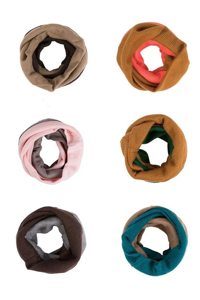 New type neck warmer snood casual lady fashion snood two tones plain circle knitted infinity  for woman