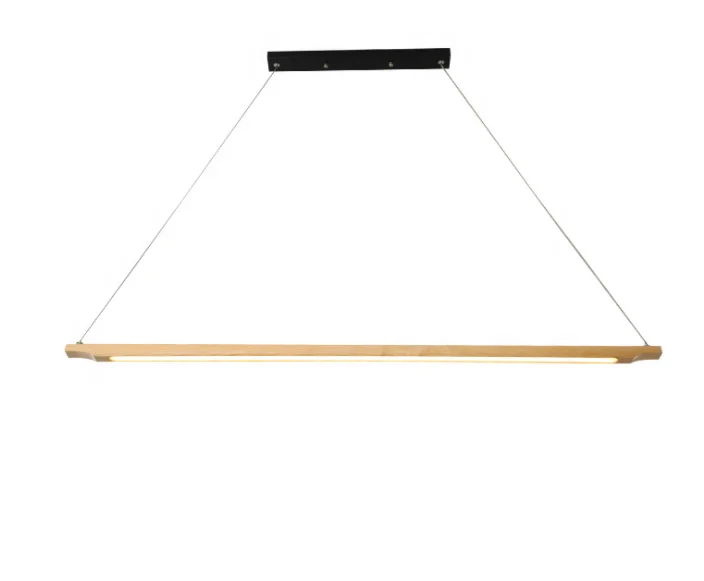 Nordic LED Modern wooden Pendant Lamps for Kitchen Customized linear Chandelier pendant light