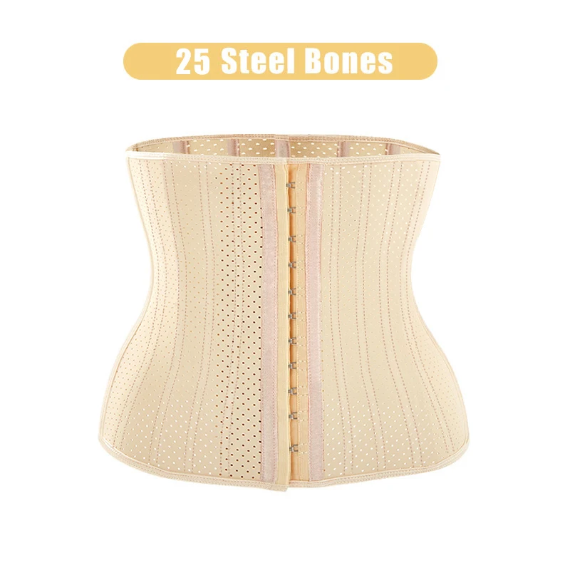 Plus Size Slimming Breathable Bondage 25 Steel Bone Latex Waist Trainer Private Label Corset