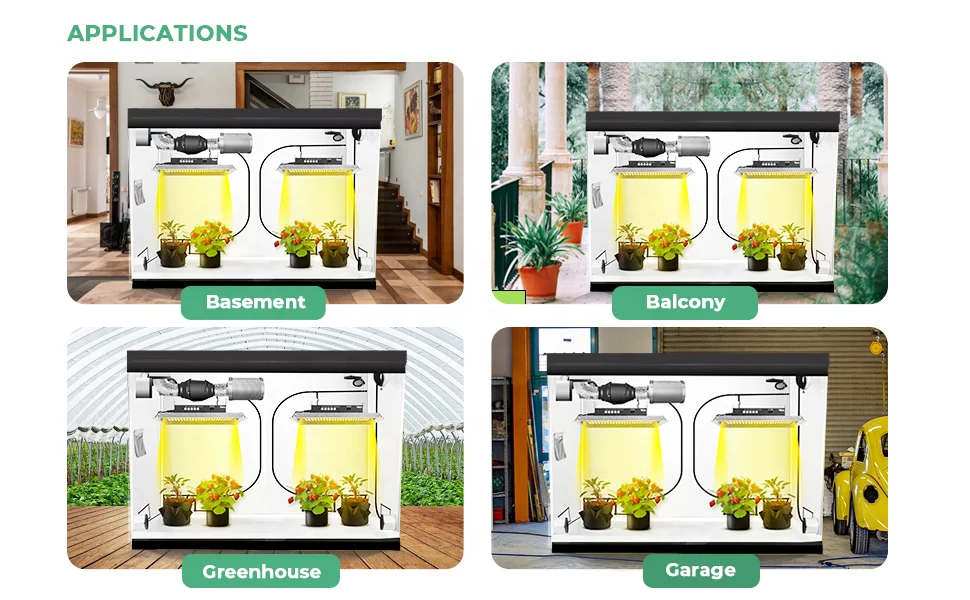 CANNABMALL 240x240x200cm Plant Tent 1680D Growing Tent Reflective Oxford Cloth Hydroponic Tent Indoor Grow Room Grow Box