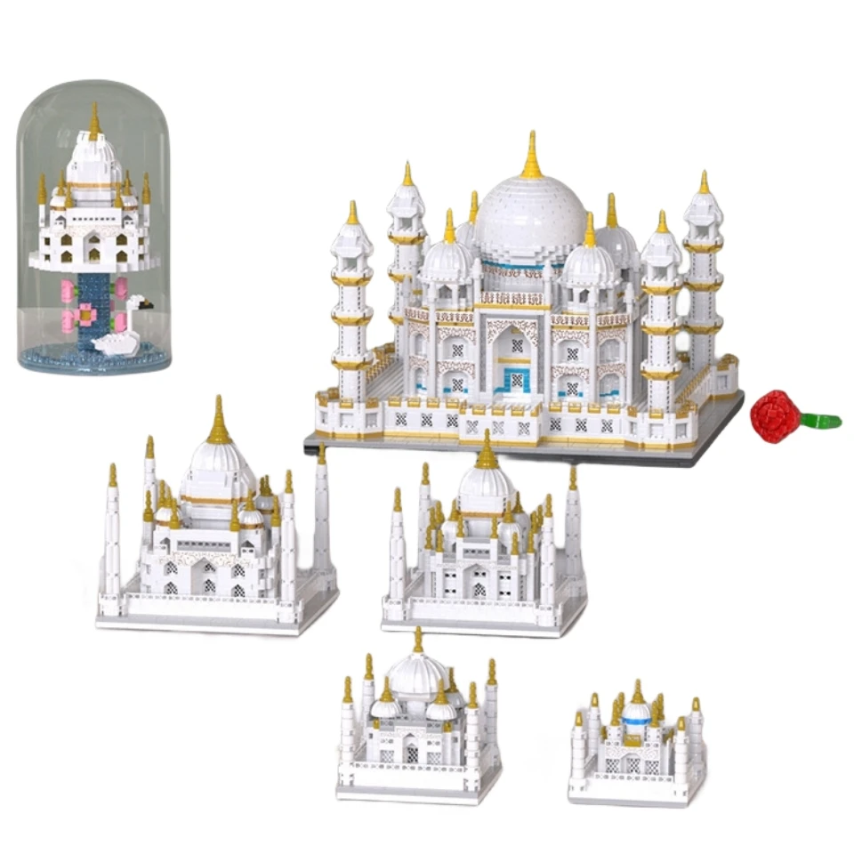 W0501-W0607 Taj Mahal world famous building creative Decoration Mini Building Block Plastic Toy gift for kids boys