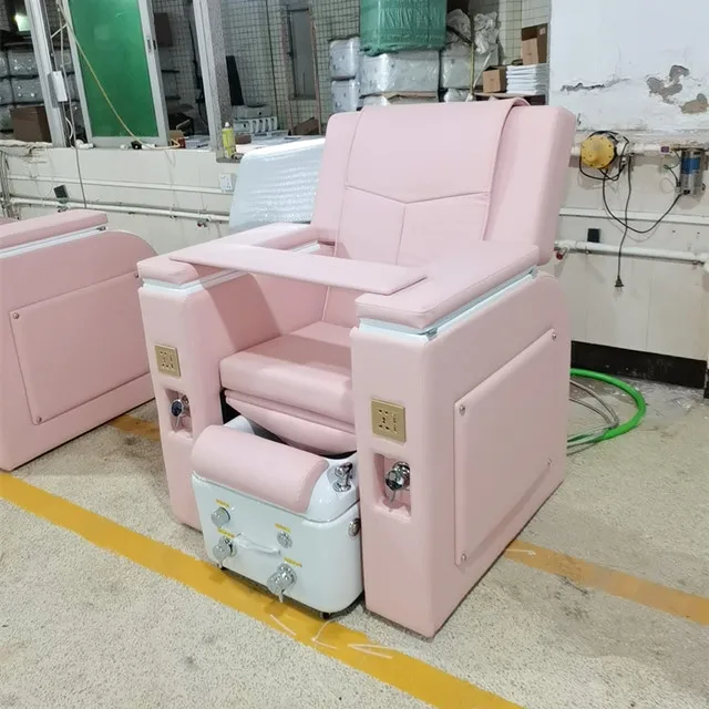 Luxury Beauty Nail Salon Furniture Pipeless Whirlpool Discharge Pump Foot Spa Massage Manicure Pedicure Chair