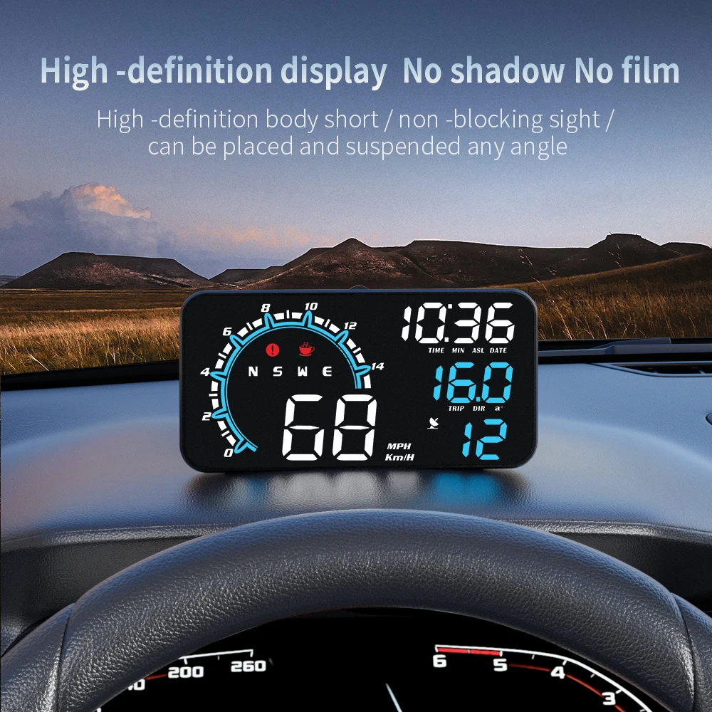 Universal HUD G11 GPS Gauge Blue Led Display Auto meter Head Up display USB connector gps speedometer for all car