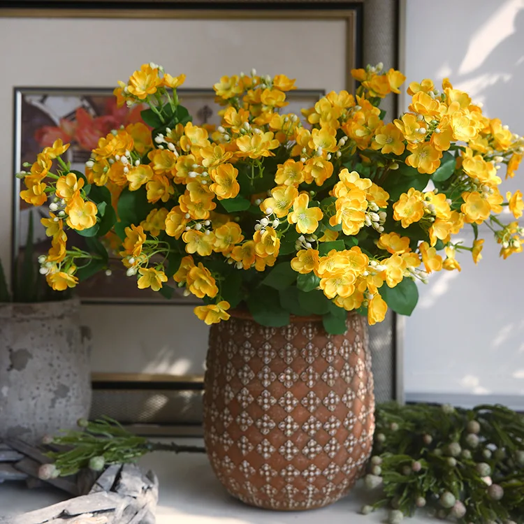 New Style Season  Artificial Flower White Silk Jasmine Artificial Jasmine Flower For Indoor Wedding Decoration