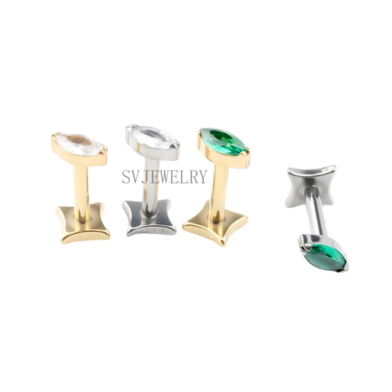 2024 China factory wholesale factory price threaded labret piercing jewelry steel stainless piercing jewelry