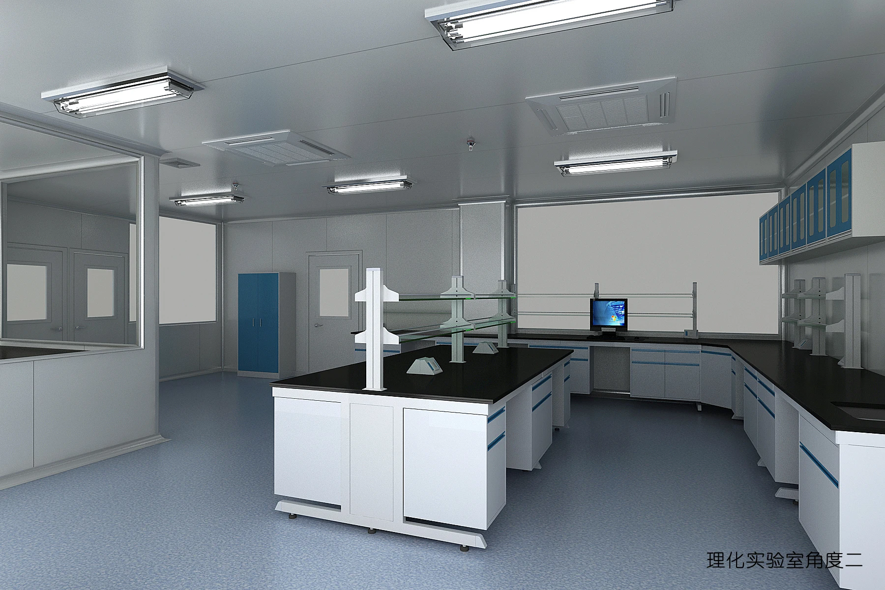 All-Steel Laboratory Furniture Central Bench Chemical Test Table