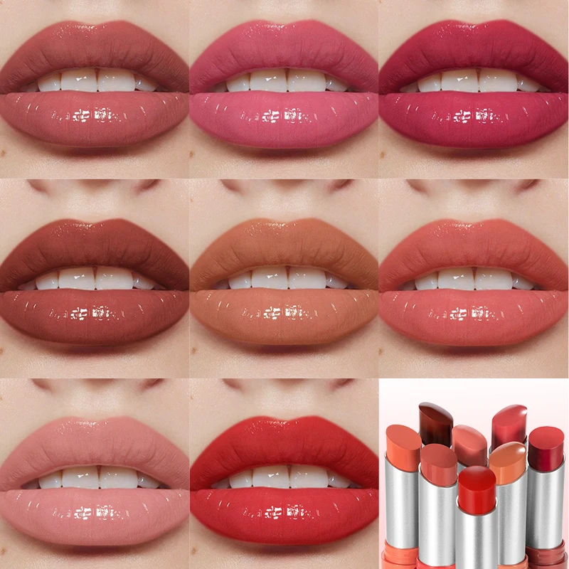 OEM Custom Logo 8colors Creamy Texture Moisturizing Lasting Plumping Glossy Lipstick Set Private Label Non-sticky Vegan Lipstick