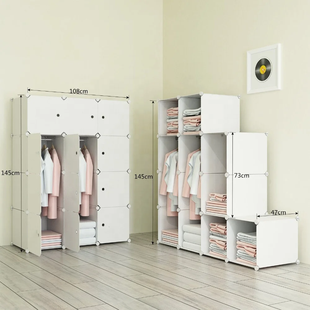 Wardrobe for Hanging Clothes, Combination Armoire, Modular Cabinet for Space Saving