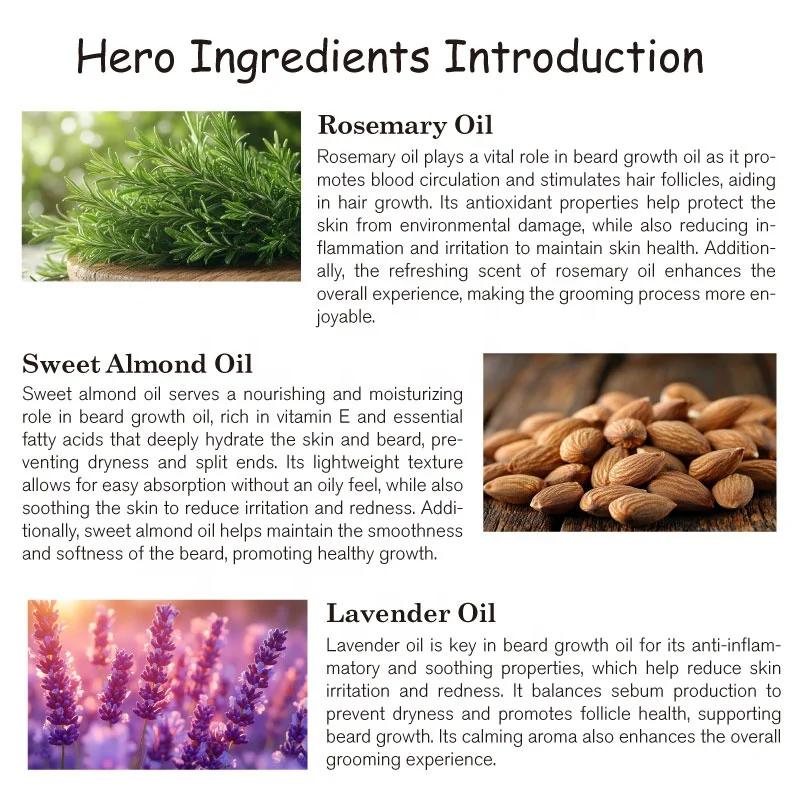 biological fermented skincare,rosemary oil sweet almond extract beard enhancement private label beard growth oil for men