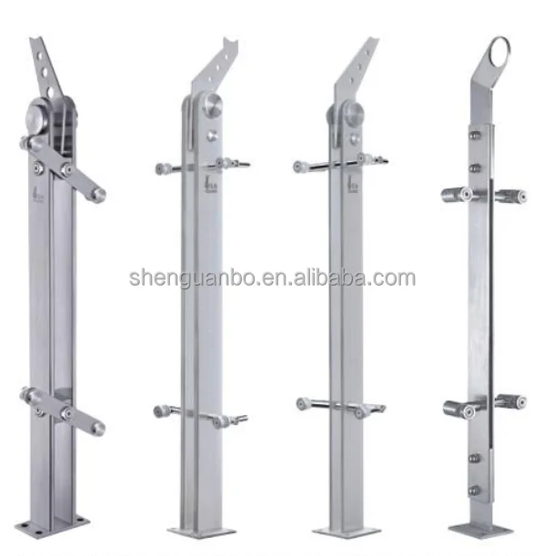 GB cheap  Diy Installation iron balcony railings designs Glass Balustrade Handrail balustrade clamps glass railing post