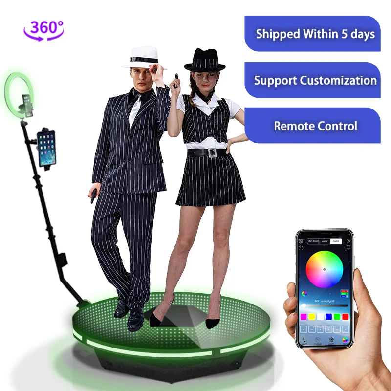 68 80 100 120 Cm Selfie 360 Spinner Platform Photobooth For Party Automatic Rotating Vending Machine Camera Wedding Video Cabina 360 Photo Booth