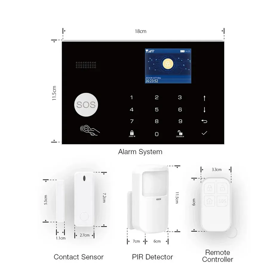 Tuya WiFi security alarm system kit siren hub gateway for smart home work with alexa and google home support RF433 sensor