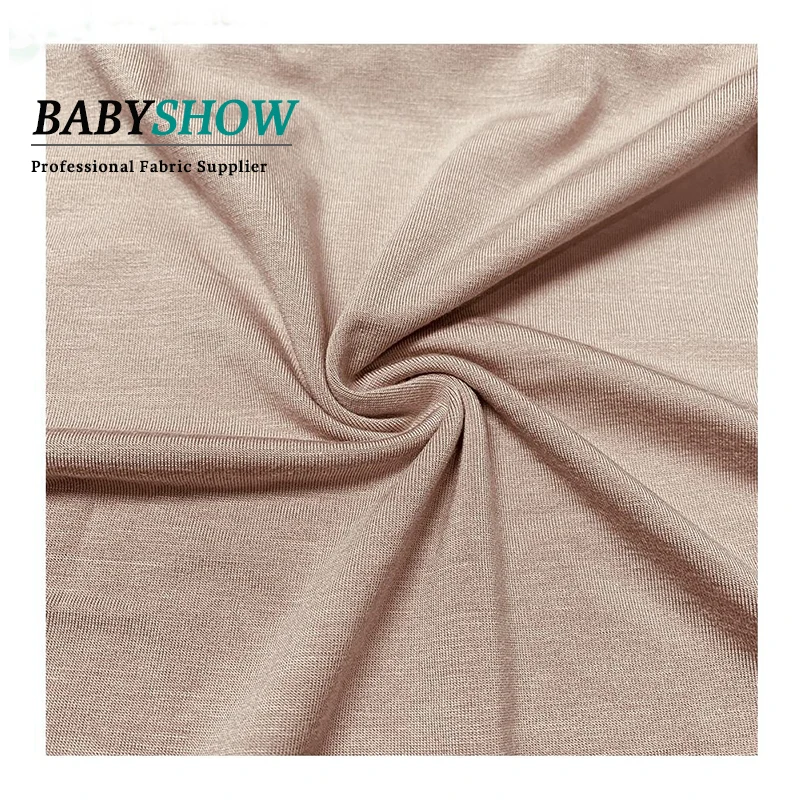 Oeko Tex 95% Bamboo 5%Spandex Fabric Bamboo Lyocell Elastane Knitted Fabric Stretch Single Jersey Fabric for Homewear Underwear