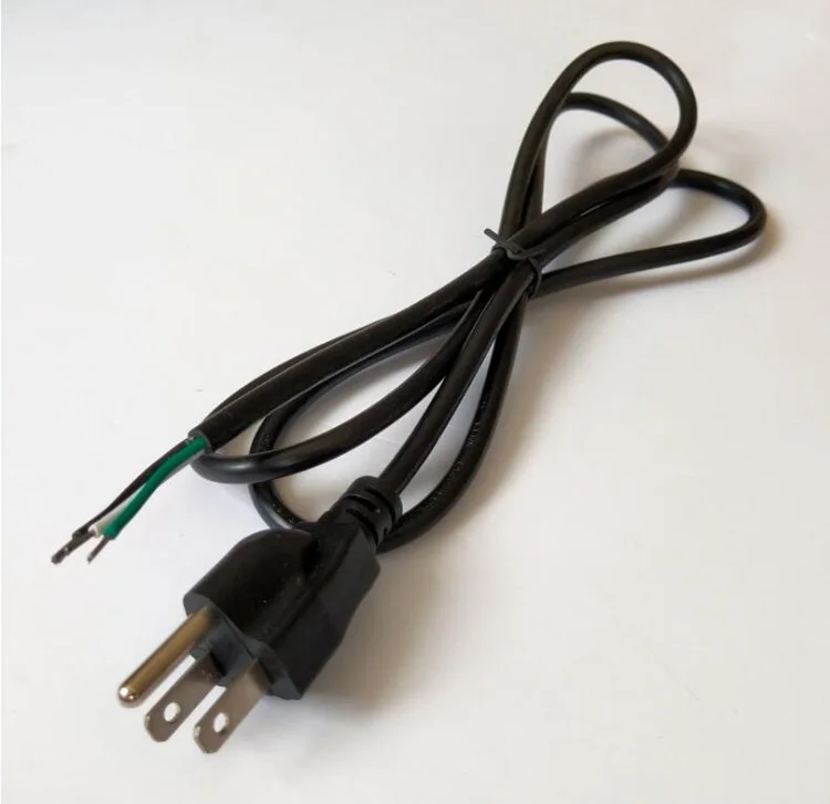 US 3Pin Plug Cable 1.5meter 3*0.824AWG Three core power extension cord for floodlight