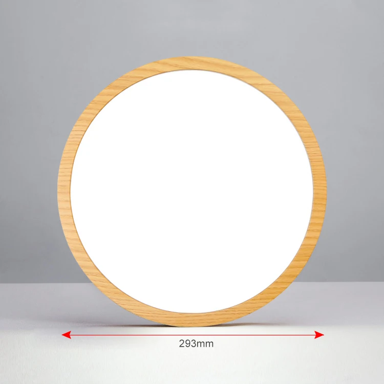 nordic stylish wooden round frame surface mounted led ceiling light with smd2835 luxury for home office living room bedroom