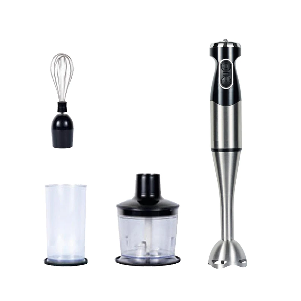 High Class Whole Stainless Steel Body Hand Blender High Speed Blades Quick Cleaning Blender Set