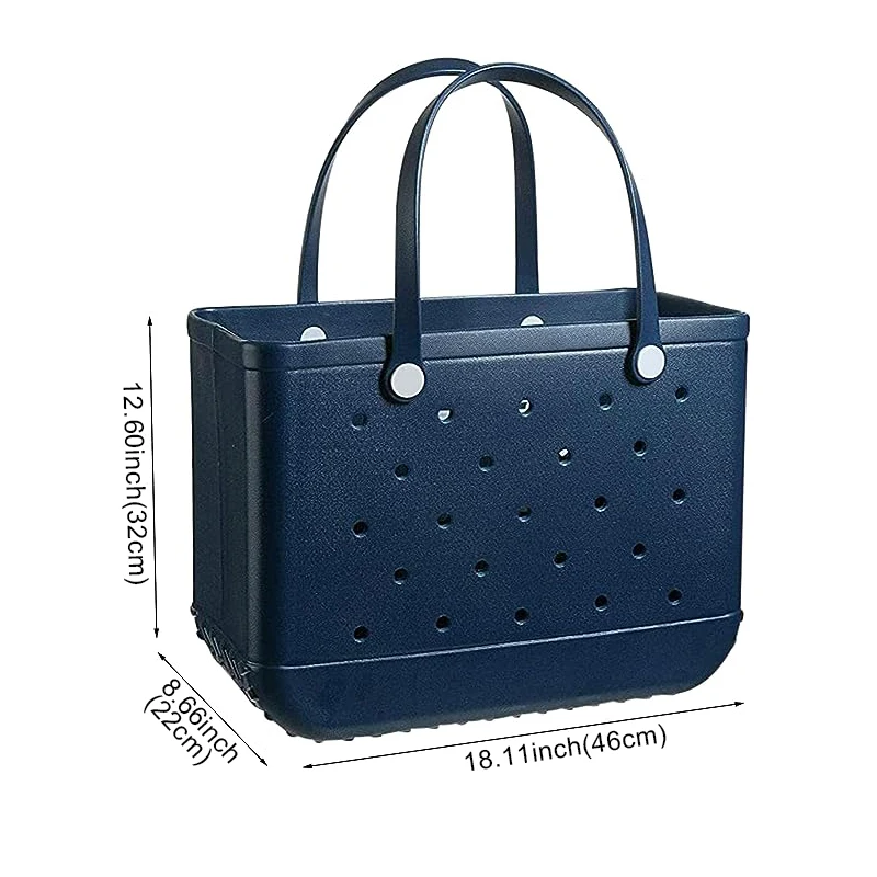 Custom Fashion Ladies Handbags Large Rubber Waterproof Summer Diagonal  Plastic Eva Silicone Beach  Bags