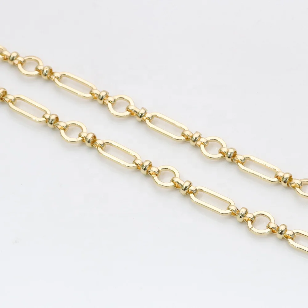 High Quality Gold Platting Hand Made Dainty Rolo Cable Paperclip Chain For DIY Jewelry
