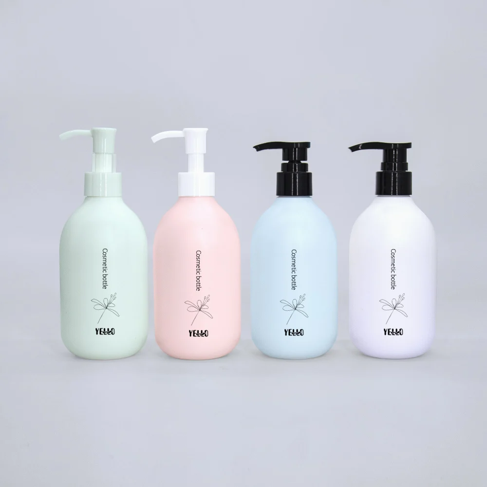 Wholesale Empty Round Matte Pe Plastic Bottles Dispenser For Shampoo And Body Wash With Pump