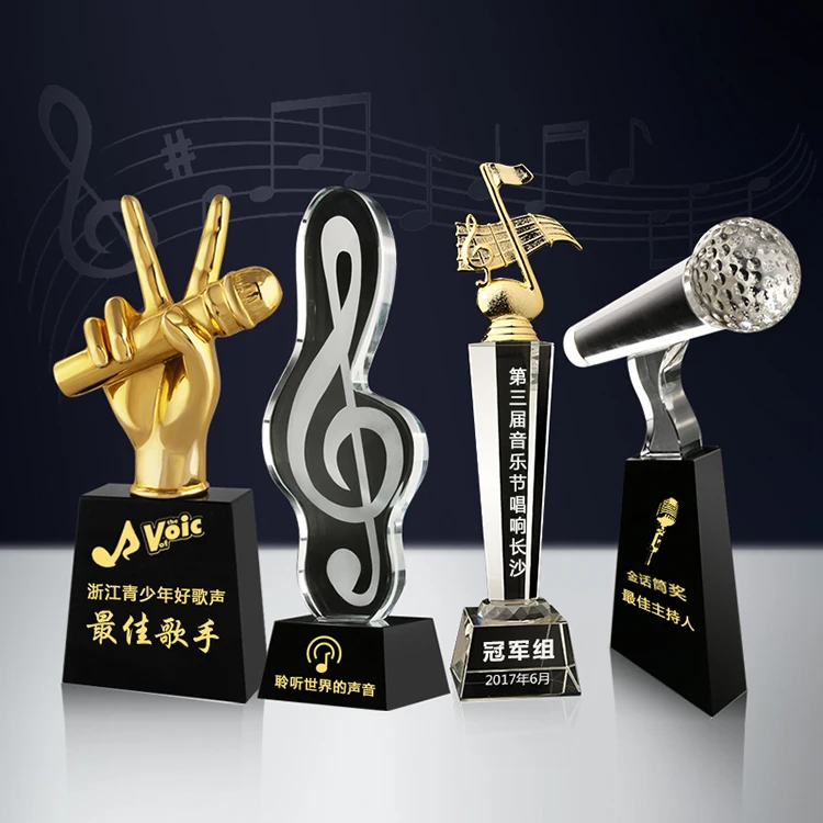 Хрустальный Микрофон награды трофей для музыкальных соревнований