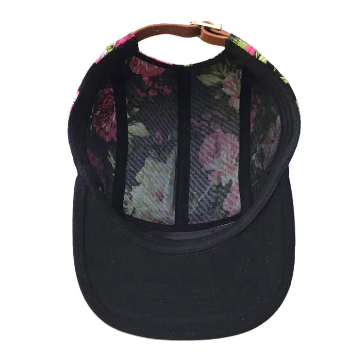 summer custom embroidery snapback cap  all over printed logo five panel camp cap 5 panel hat