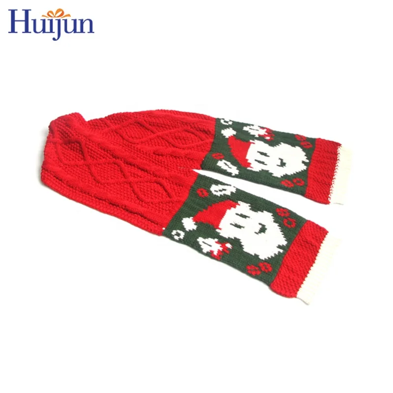New Unisex Red Knit Christmas Santa Jacquard Scarf Family Scarves  Gift Party Clothes Christmas Decorations Suppliers