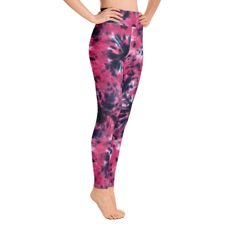 Ultra Four Ways Stretch Skinny Buttery Tights Super Soft High Waist Women Pants Abstract Plum Purple Tie Dye Leggings