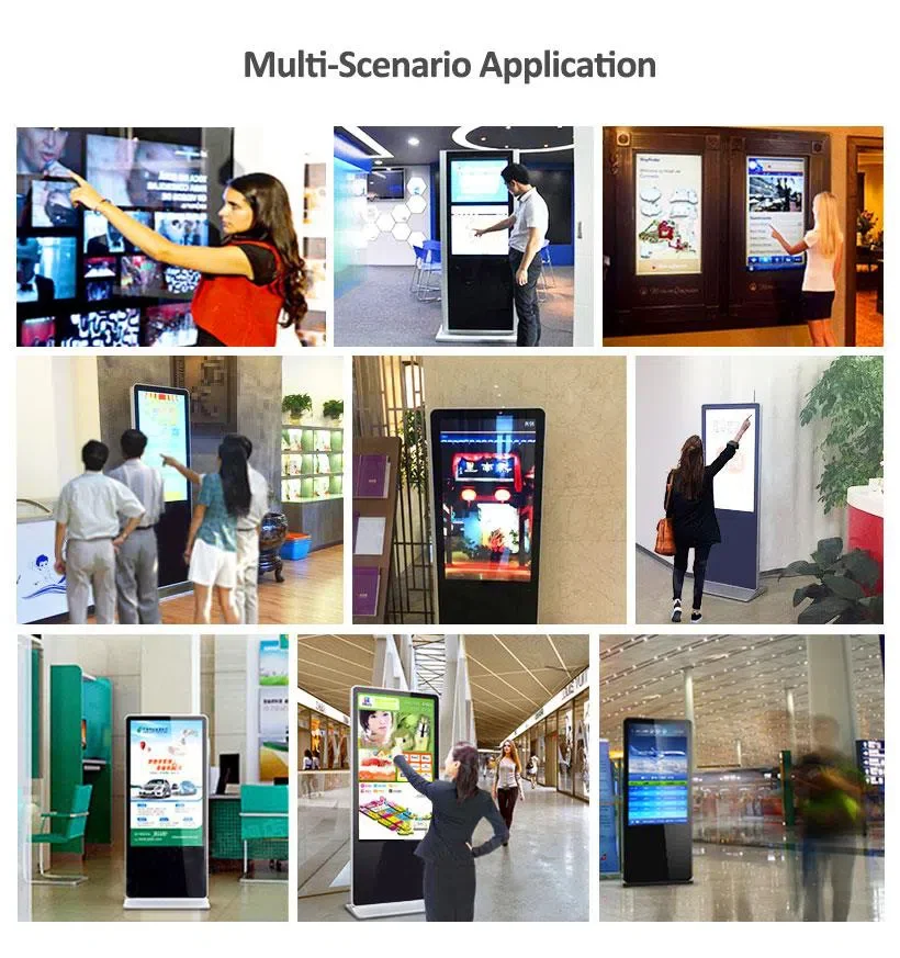 Indoor Android Vertical LCD Touch Screen Kiosk 32/43/49/55/65/75/86/100 Inch Floor Standing Display Digital Signage Displays