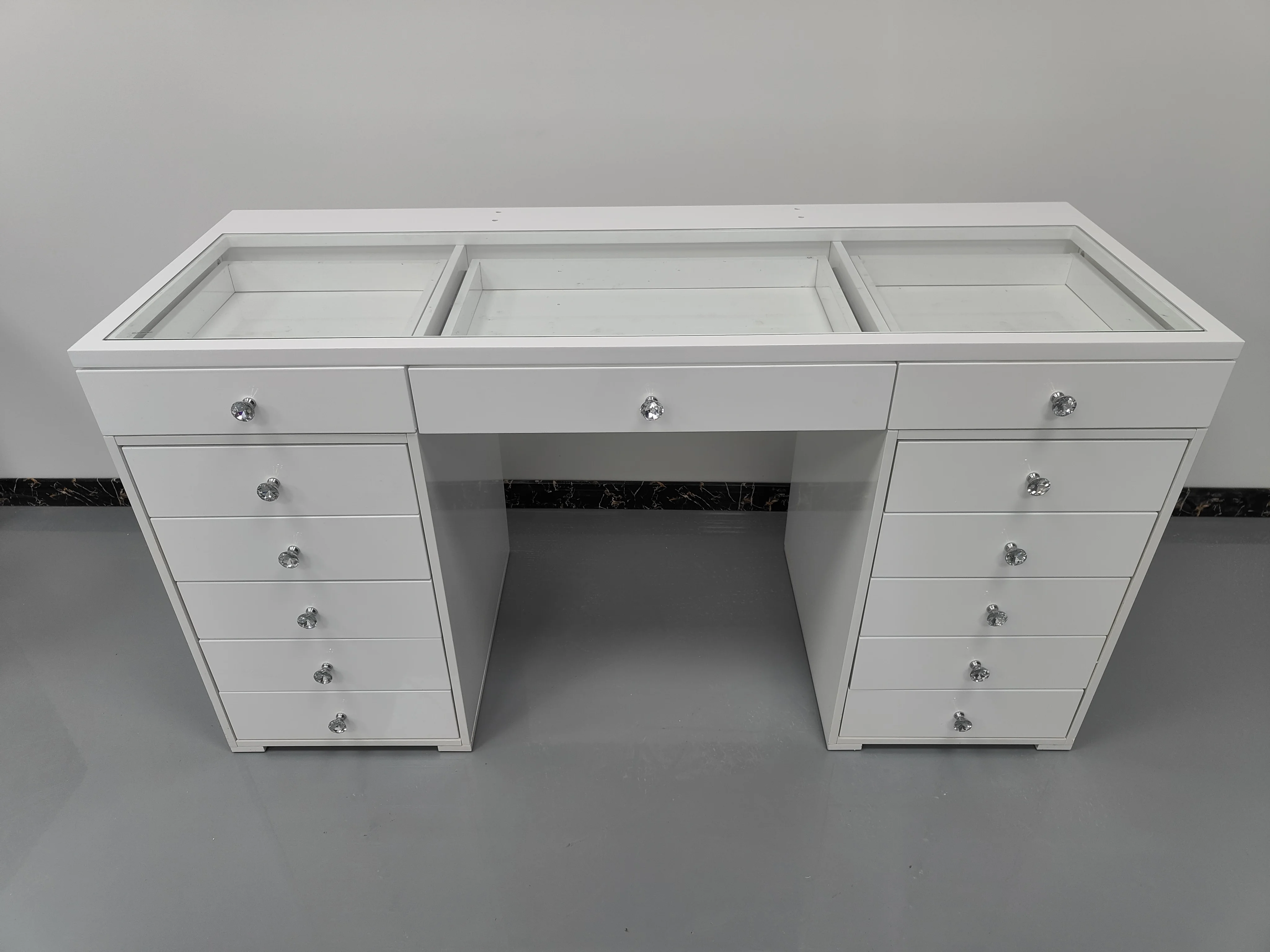 Best Price Makeup Wood Dressing Table Grey Natural Bedroom Furniture 1 Piece Storage Modern Wooden Table Solid Wood Birch MDF