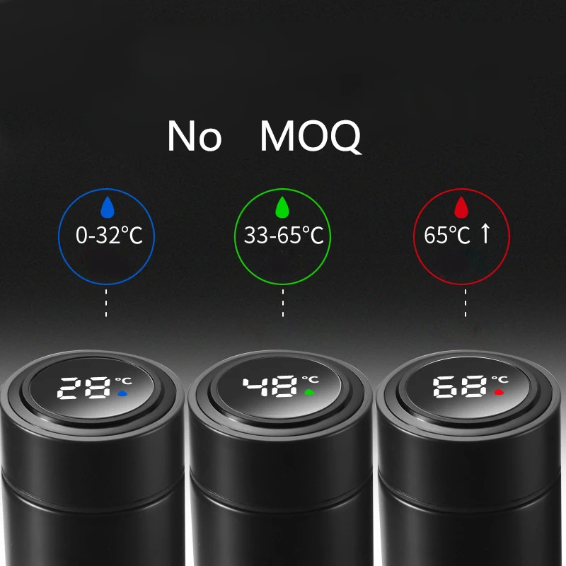 
2021 Newest LED Color Changing Thermoses Temperature Display Digital Water Thermos 