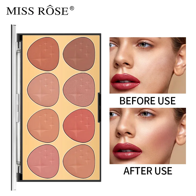 Miss Rose Новинка золотые ювелирные Типсы Румяна Основа осветляющая матовая 8 цветов пластина