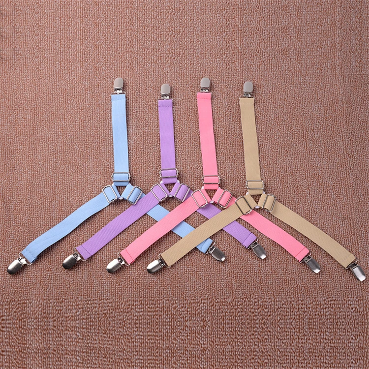 Multi colors triangle 4 pcs set Bed sheet holder straps bed