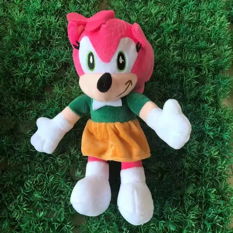 Cute Soft Cotton Sonic Plush Toys Embroidered Amy Rose Knuckles Tails Stuffed Dolls for Kids Unisex Birthday Party Gifts
