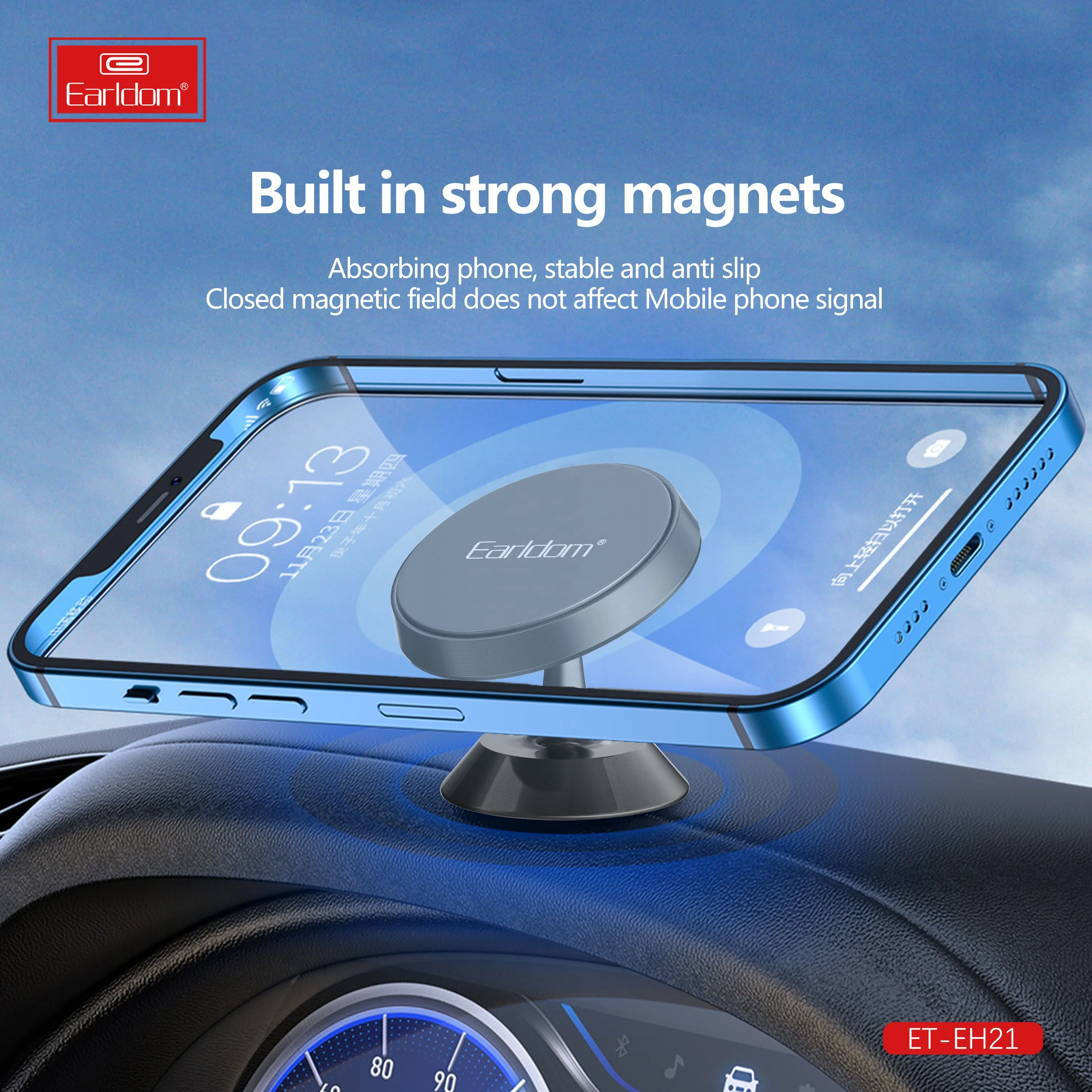 EARLDOM New Arrival OEM Support Customized High Grade Mobile Phone Accessories Car Magnetic Phone Holder for iPhone