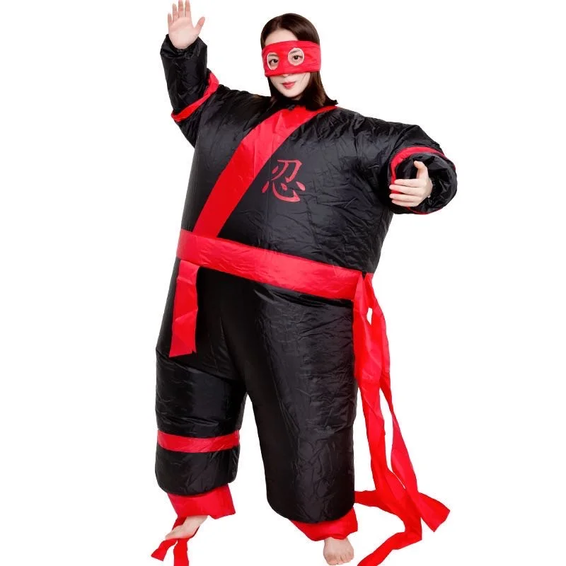 Adults people Polyester ninja inflatable costume blow up suit funny cosplay game suit blow up suit with mini fan