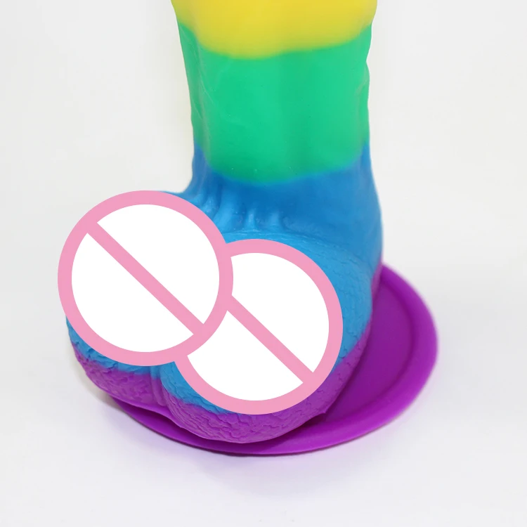 New arrival 7inch real penis pride rainbow dildo for adult sex toy gay anal