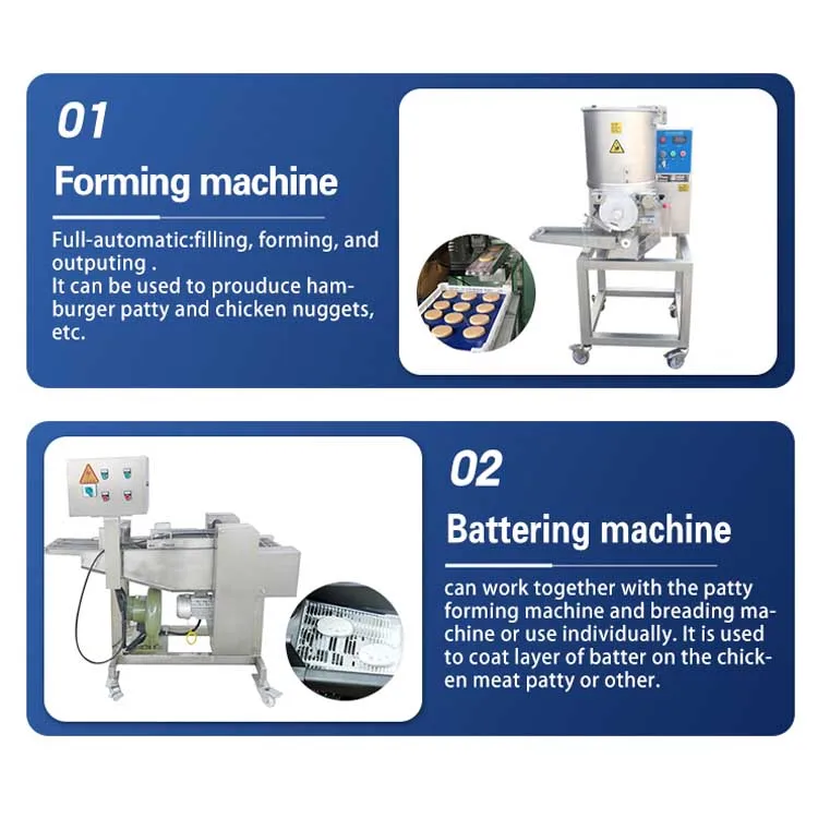 High Capacity Automatic Hamburger Patty Chicken Nuggets Production Line/ Nugget Forming Machinery For