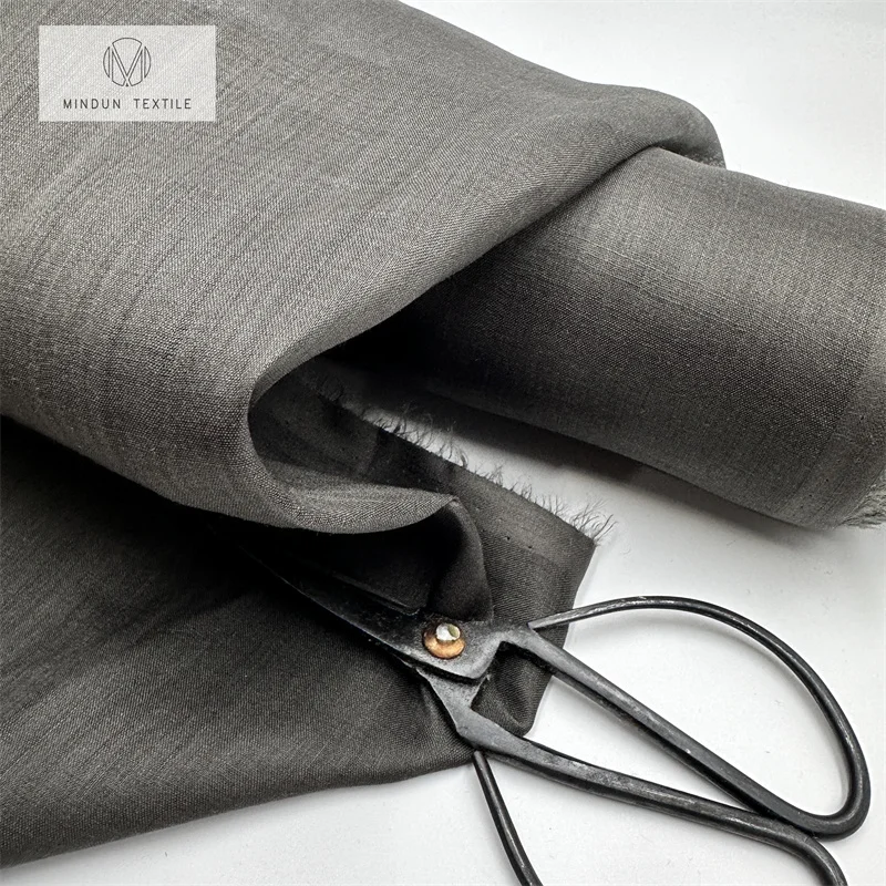 Mindun 2024 Popular Product 100% Pure Ramie High Level Plain Dyed Woven Fabric for Sunscreen Clothing Yarn 60*60
