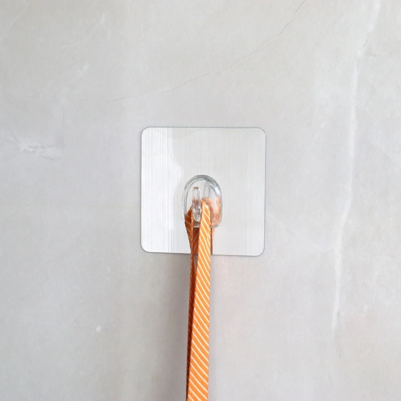 Adjustable Seamless Door Transparent Hook No Punching Bathroom Wall Hanger Hooks Double Shower Glass Door Self Adhesive Hooks