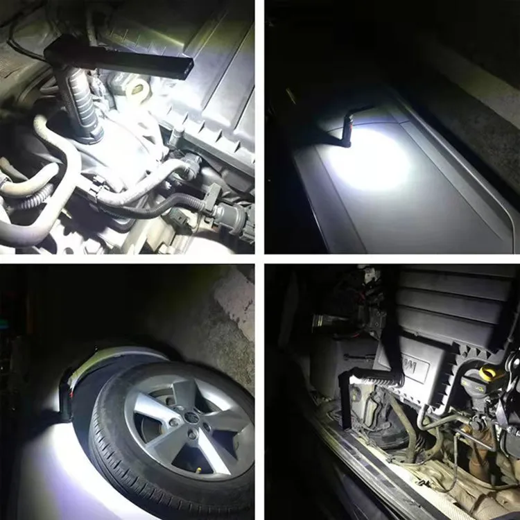 Portable 180lm COB Flood Work Flashlight Powerful Magnetic Rechargeable LED Work Light With USB Cable & Hook For Car Repair