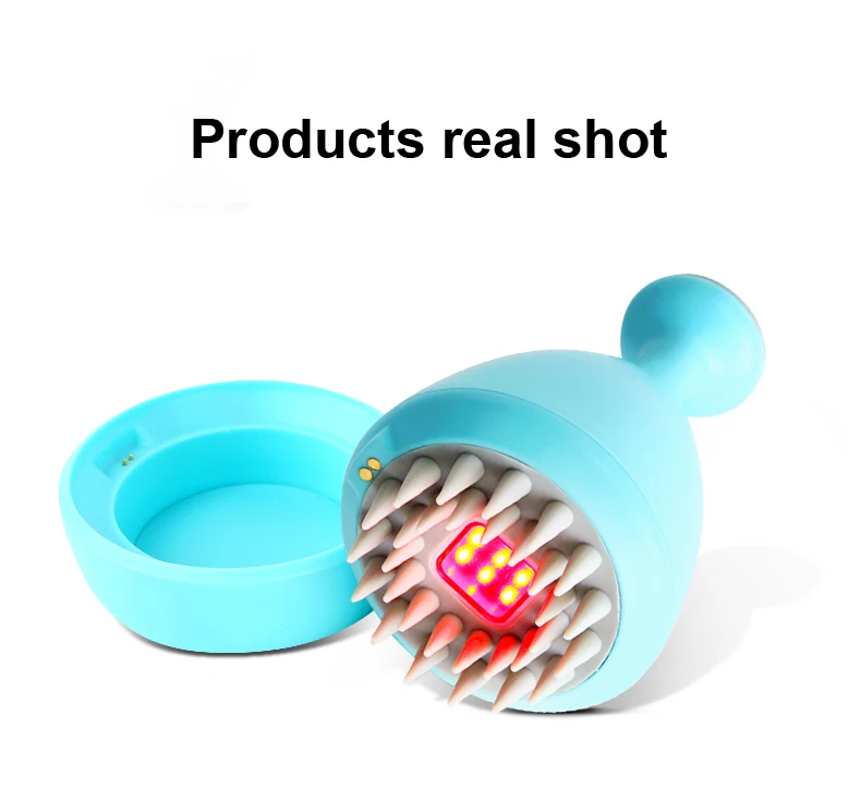 Wholesale head Care IPX7 Waterproof Vibrating Silicone Electric LED Head Neck Scalp Massager Smart Hand Held Scalp Massager