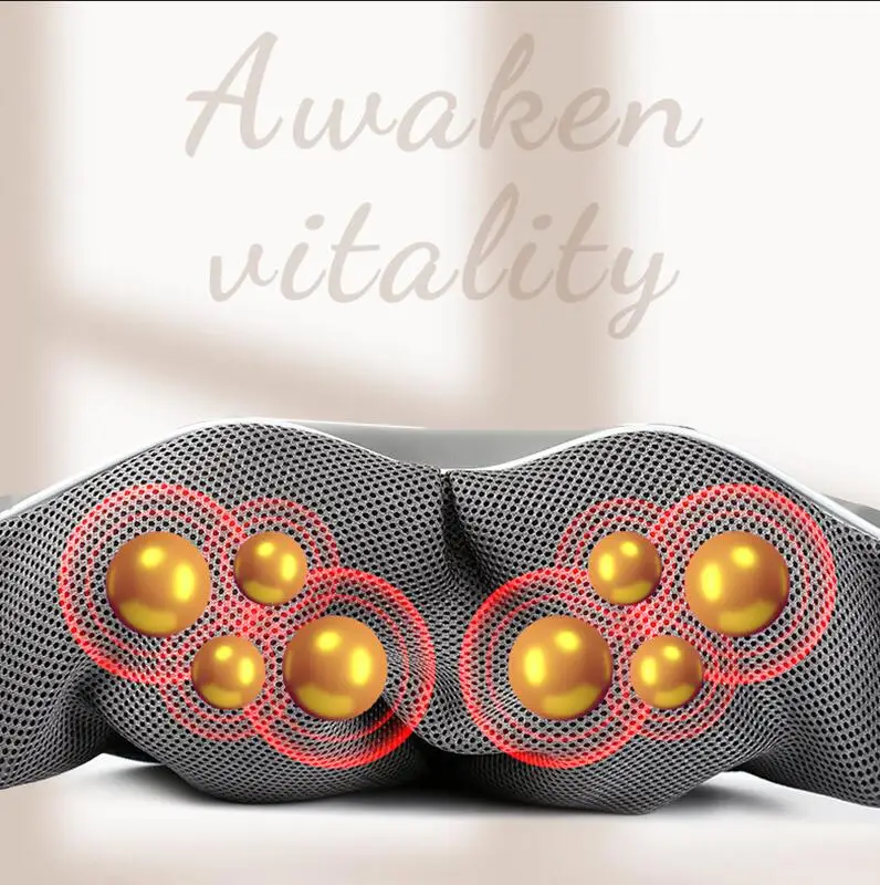 Neck Shoulder Massager with Heat Electric Shiatsu Back Massage Device Portable Deep Tissue 3D Kneading Belt for Muscle Pain