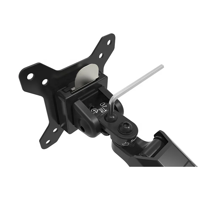 Gas Spring Arm Dual Monitor Stand Fits For Two Computer Screens 15 to 27 inches Black-GM224U
