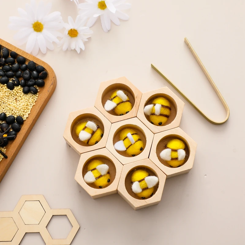 Wholesale Exclusive Montessori wooden beehive toys Educational Sensory toys Montessori Bee Toy for Children Kids