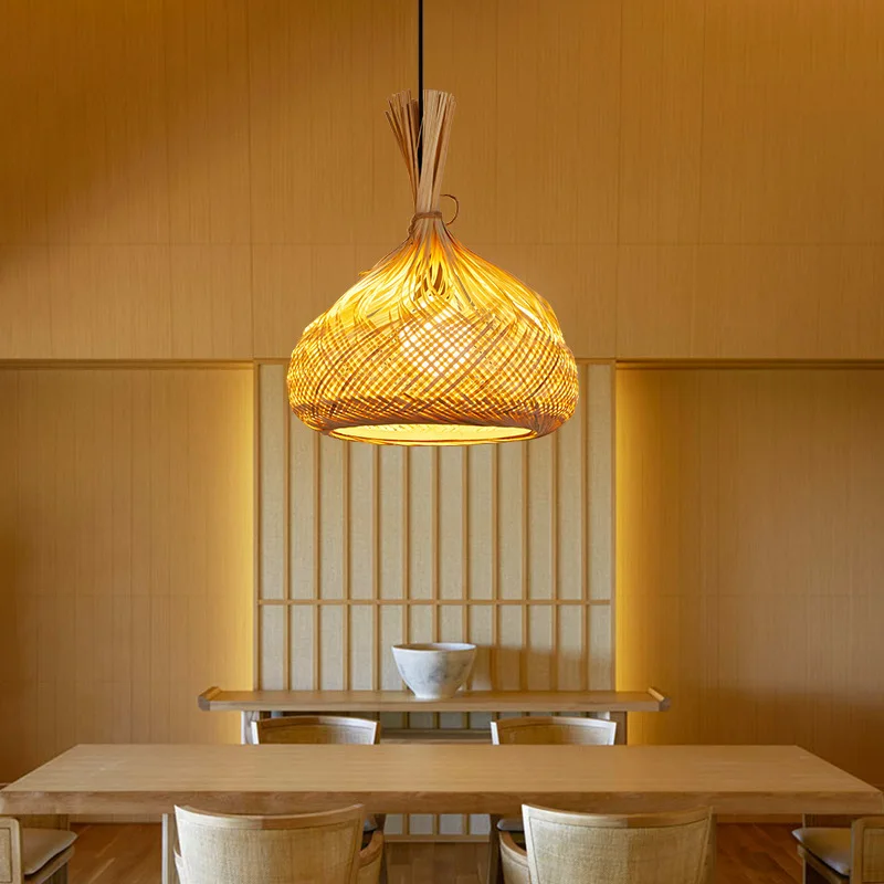 Hot Style Bamboo Lampshades Pendant Lamp Ceiling Lamp Handcrafted Convenient Home Decor Luxury